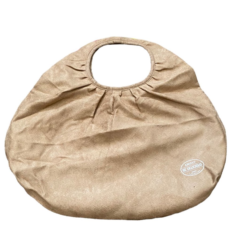 DKNY Donna Karan Purse Handbag Hobo Beige Tan Be Delicious Perfume Promo